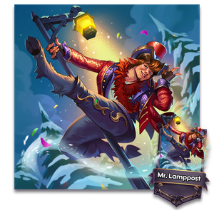 A fawn dressed to dance on broadway swinging around his lampost singing in the snow