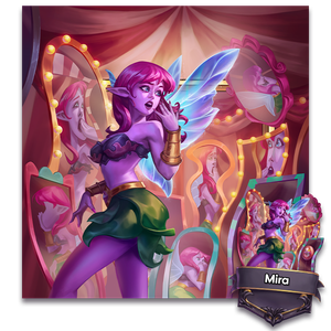 Mira standing in a funhouse, all her reflections are expressing different emotions.