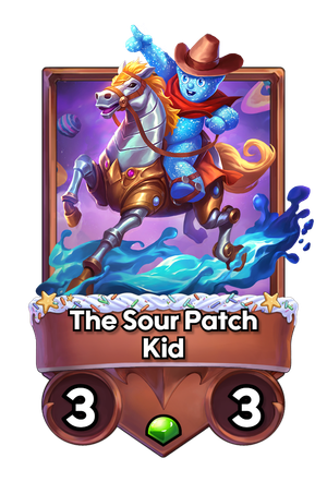 A The Sour Patch Kid card.