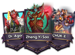 Dr. Agon MD, Zheng Yi Sao and Kaiju Chuck-e.